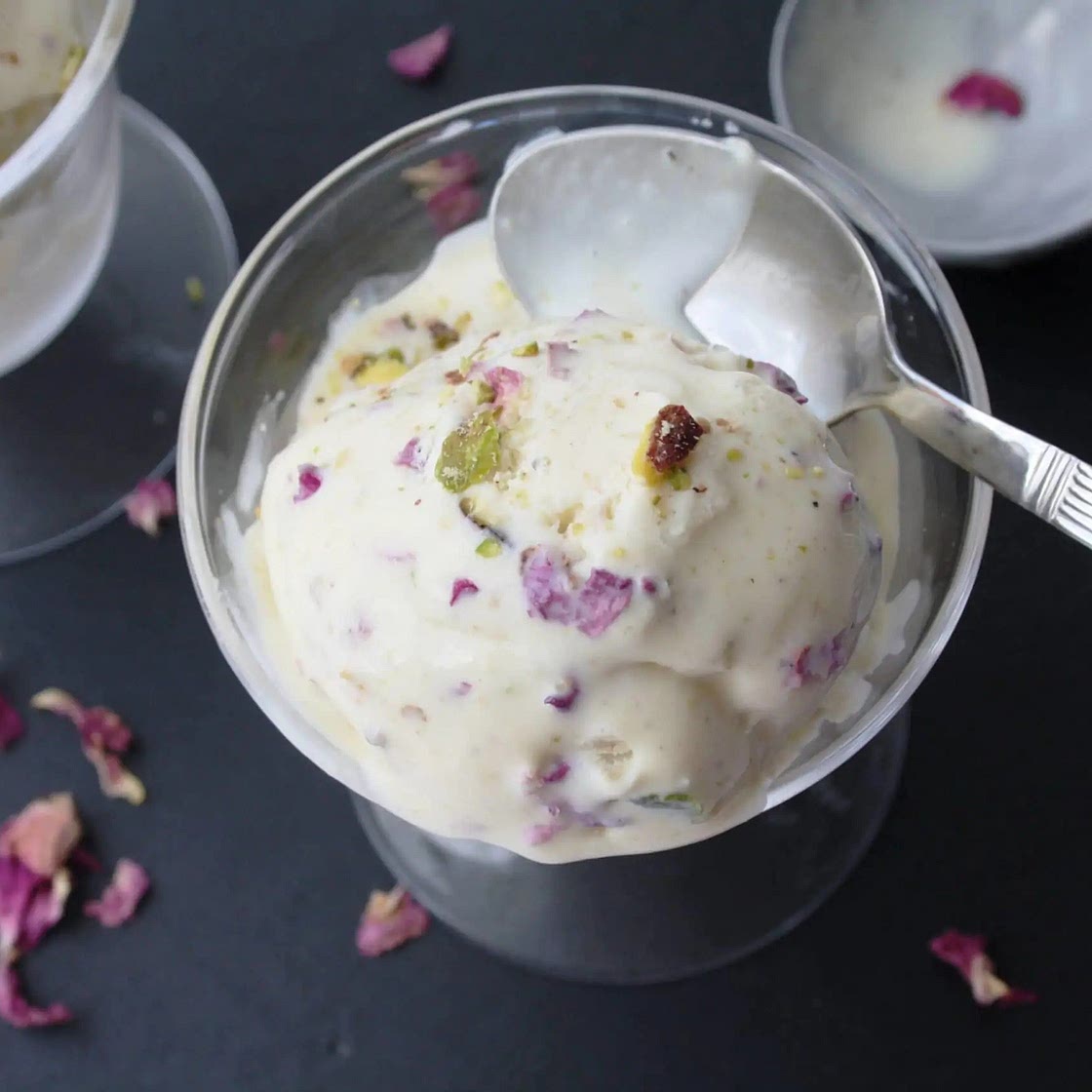 Rose, Cardamom and Pistachio flavoured Ice cream