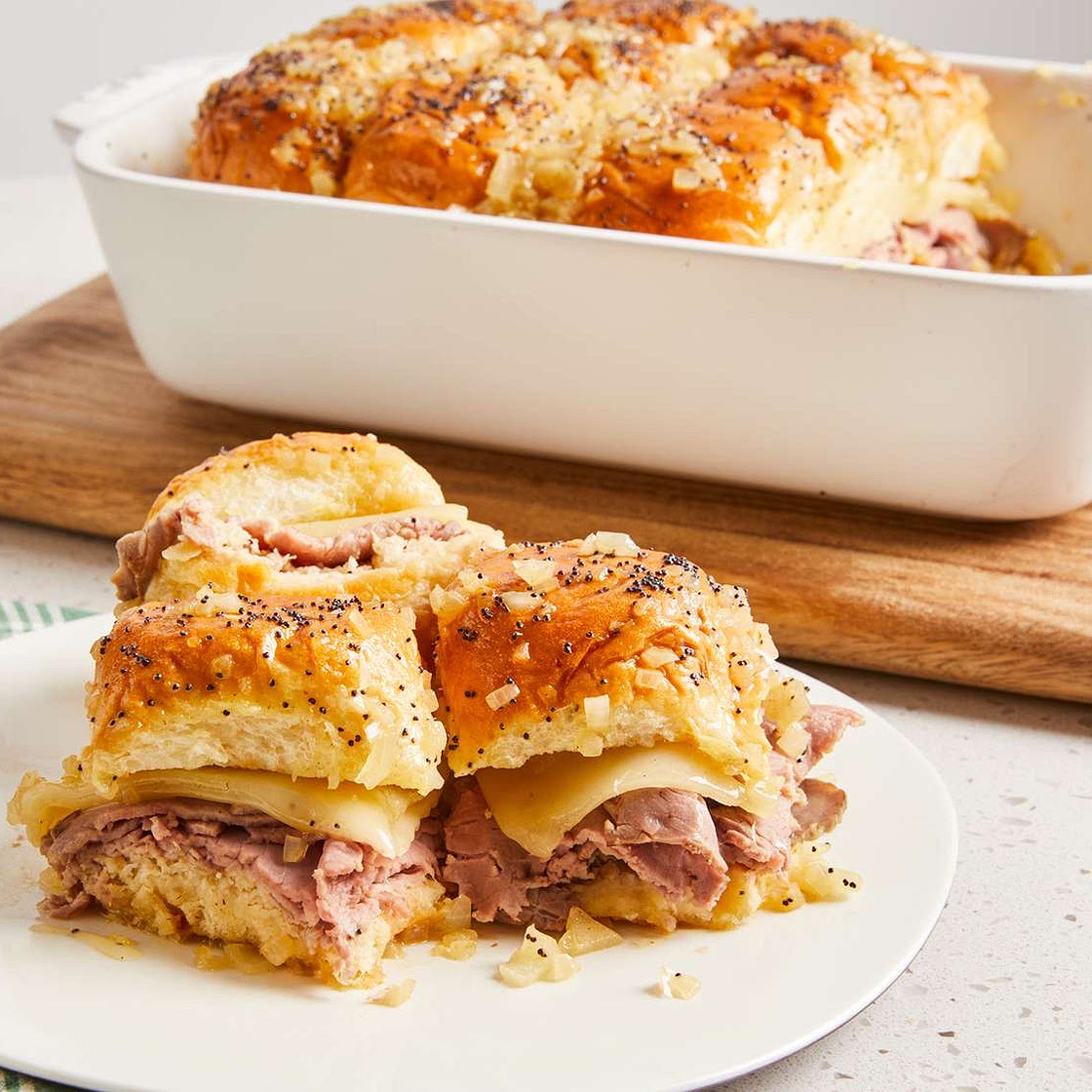 Hawaiian Roll Roast Beef and Cheese Sandwiches