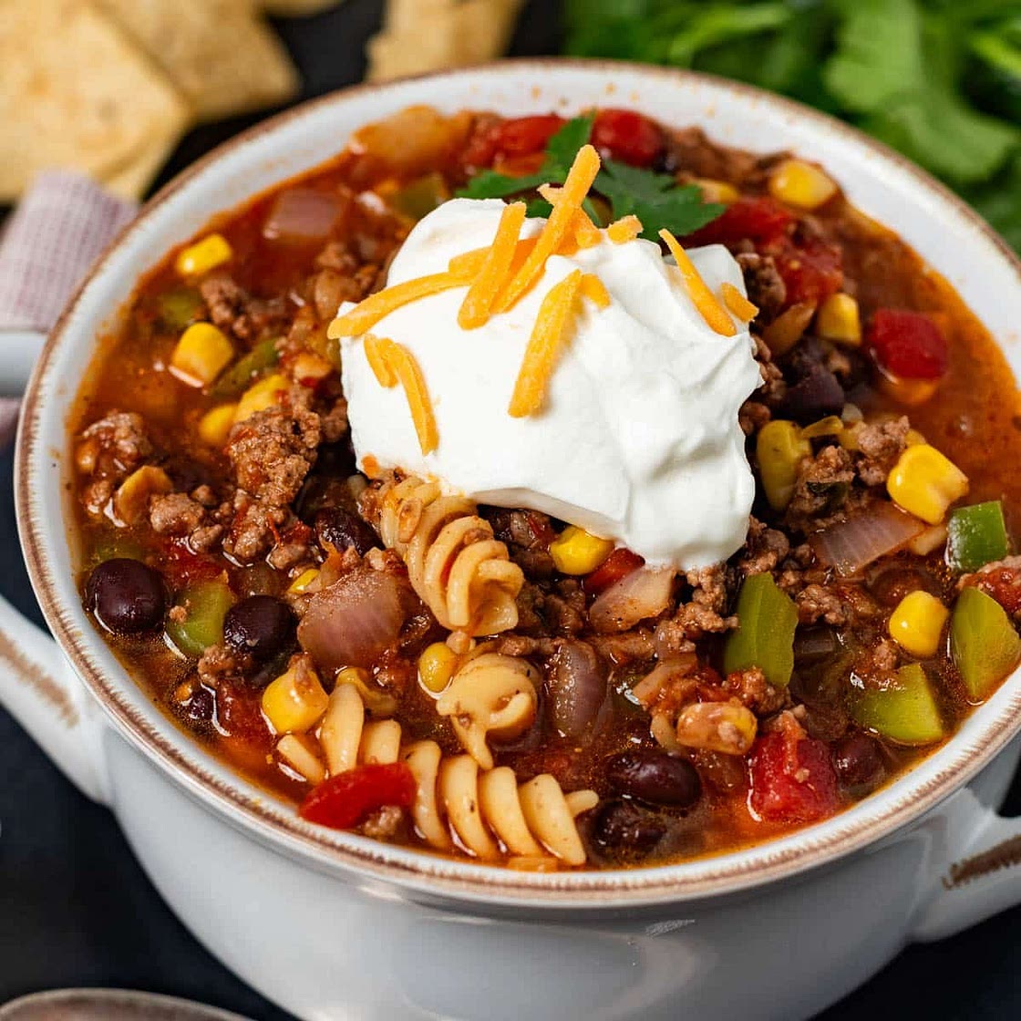 Taco Soup with Noodles