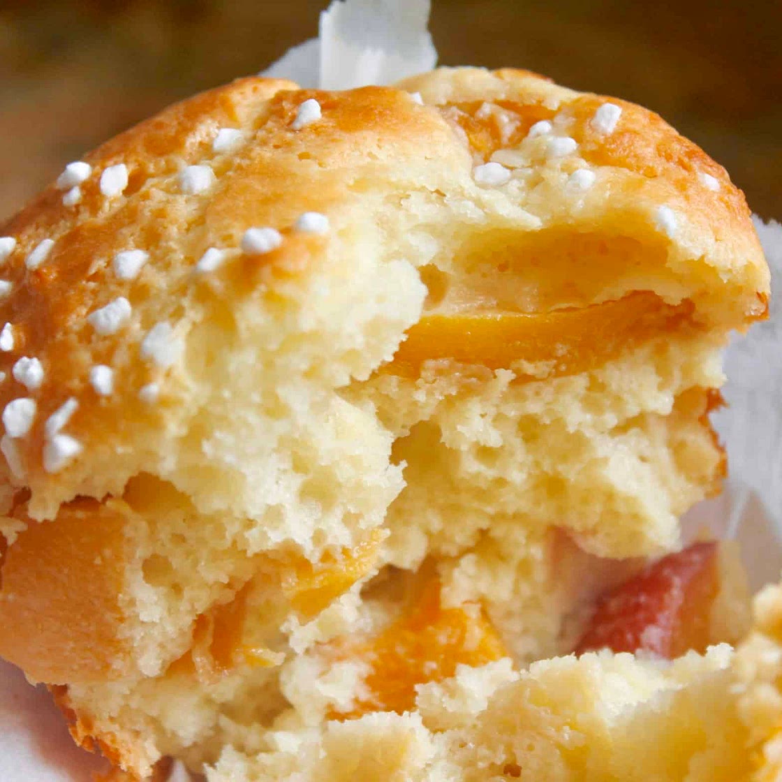Peach Muffins (with Yogurt and without Butter)