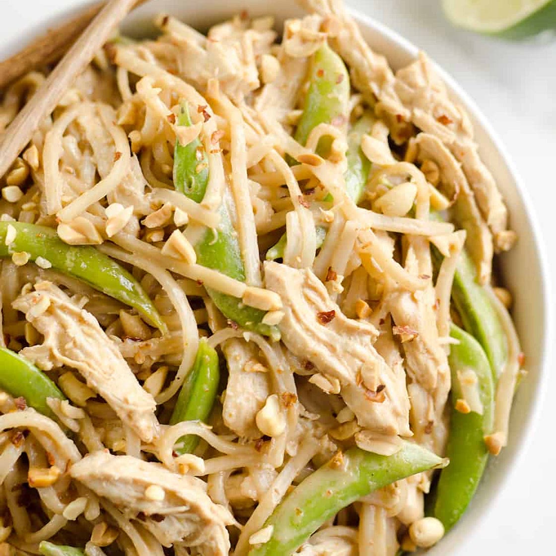 Pressure Cooker Thai Peanut Chicken & Noodles