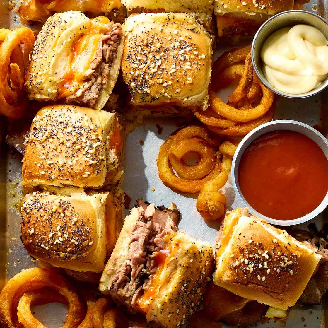 Cheesy Roast Beef Sliders