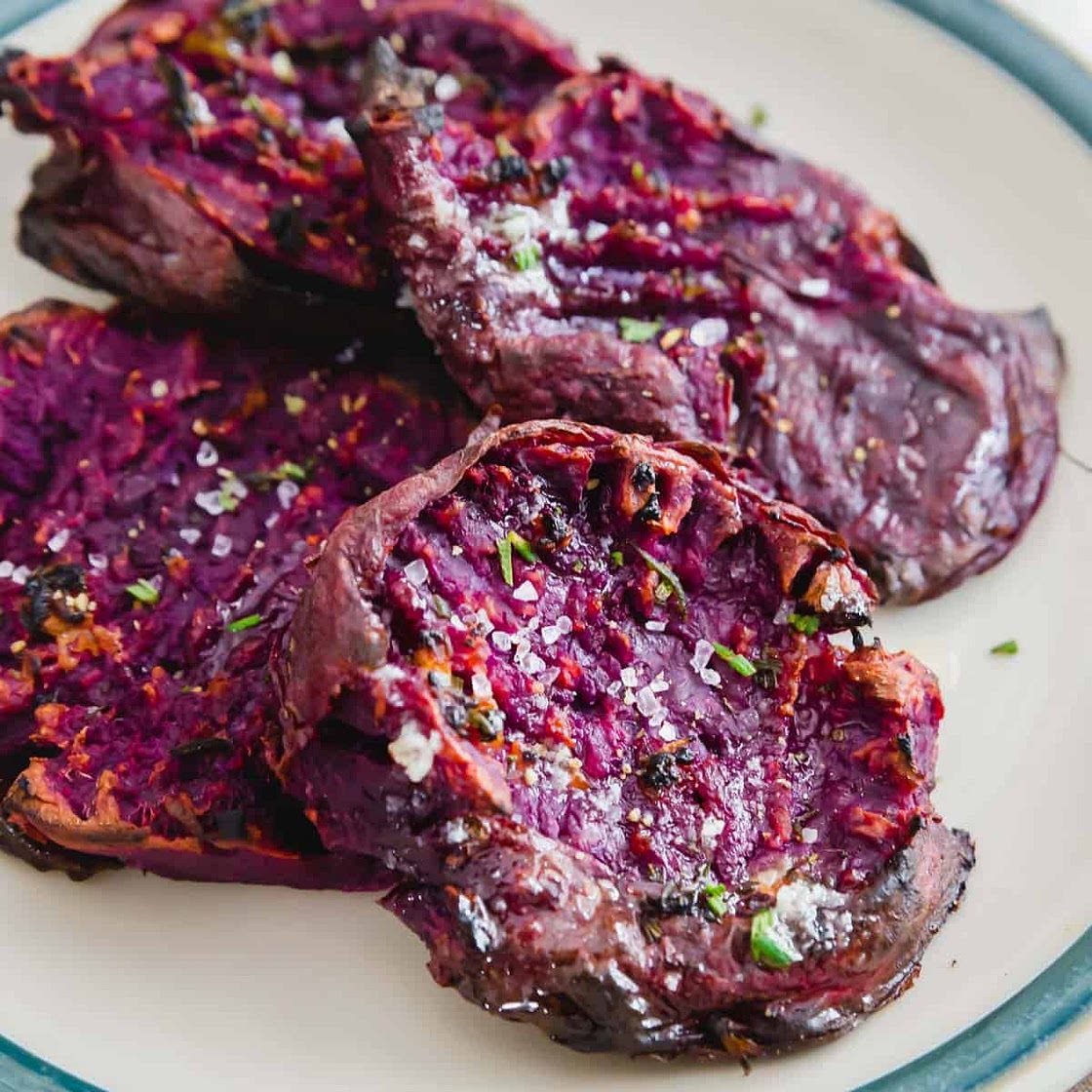Roasted Purple Sweet Potatoes