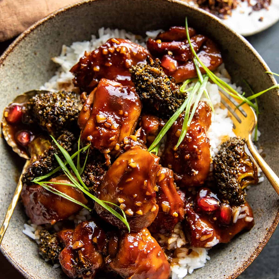 Sheet Pan Sticky Ginger Soy Chicken and Broccoli
