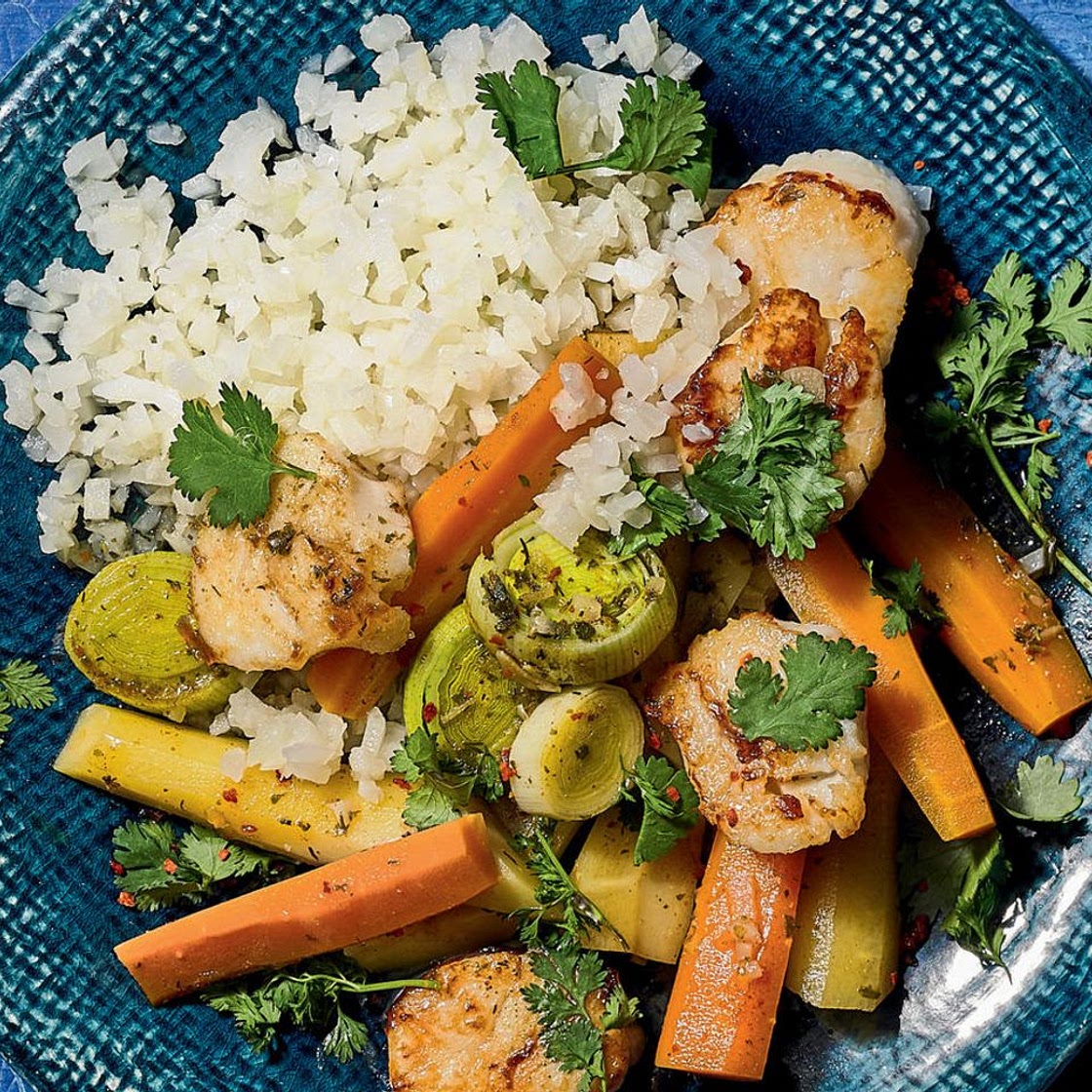 Blumenkohl-Couscous mit Jakobsmuscheln