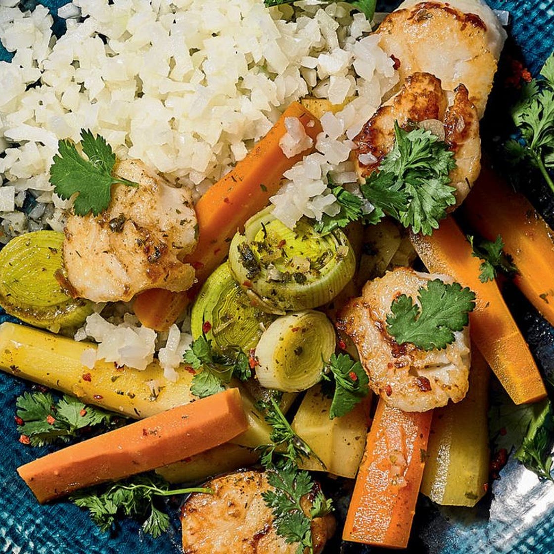 Blumenkohl-Couscous mit Jakobsmuscheln