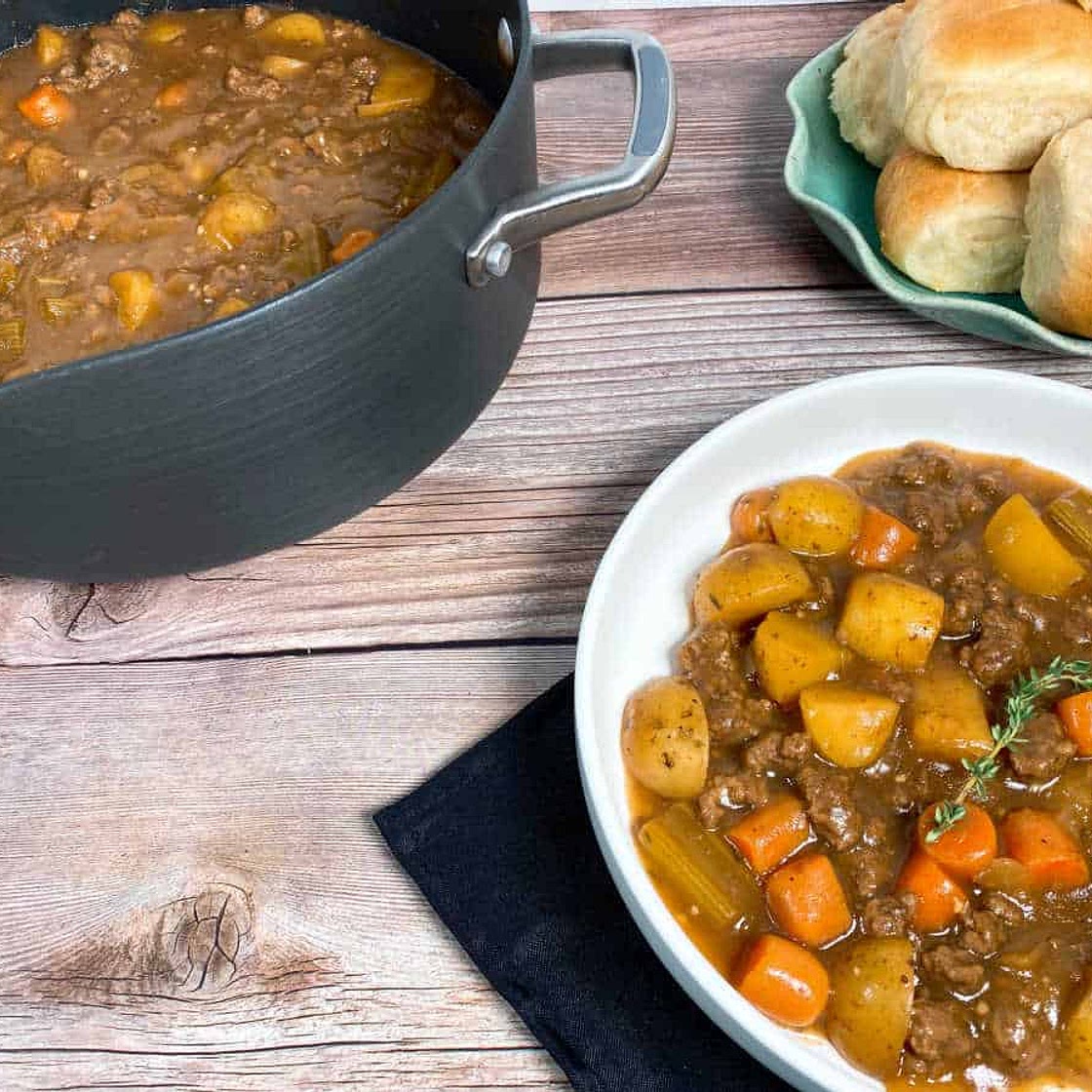 Grandma's Ground Beef Stew