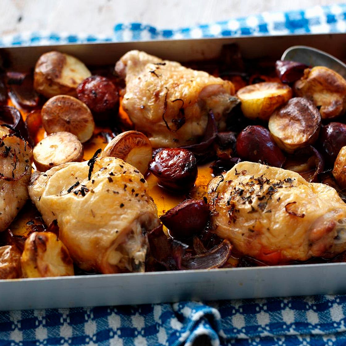 Chicken with chorizo and potatoes