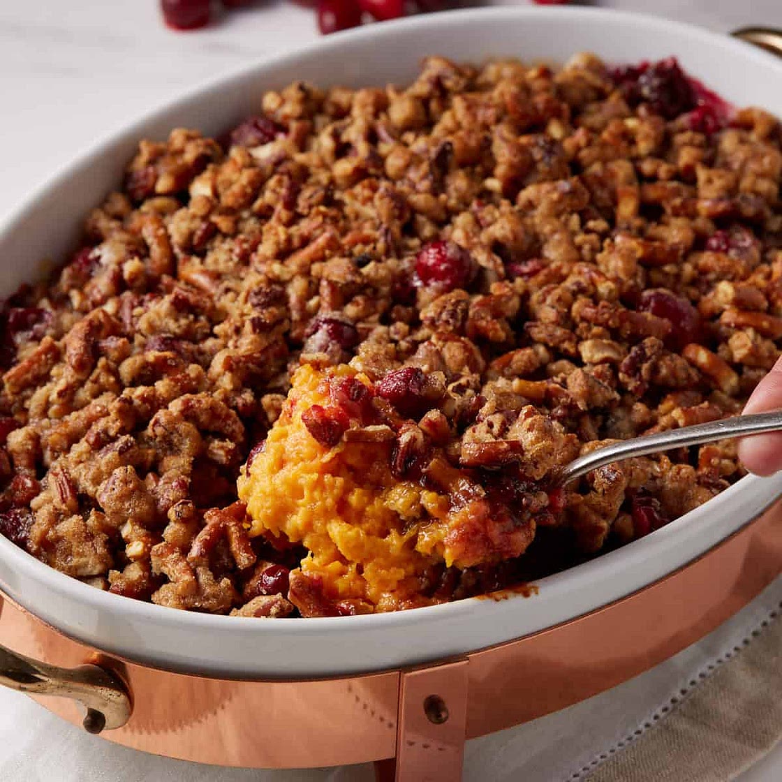 Pretzel Topped Sweet Potato Casserole