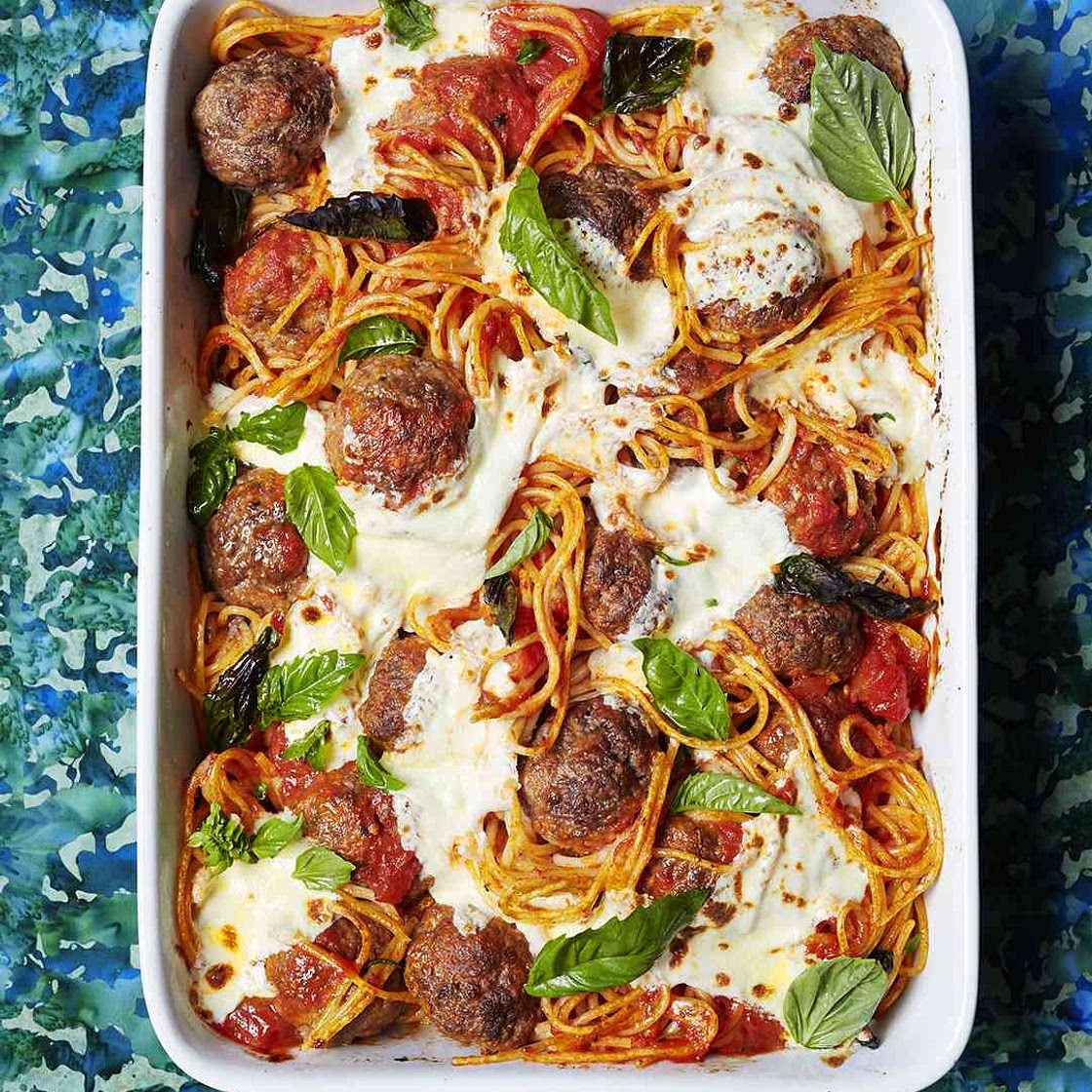 Baked Spaghetti and Meatballs