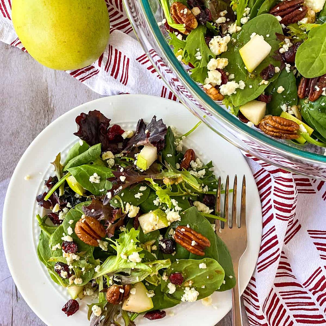 Candied Pecan and Cranberry Pear Salad