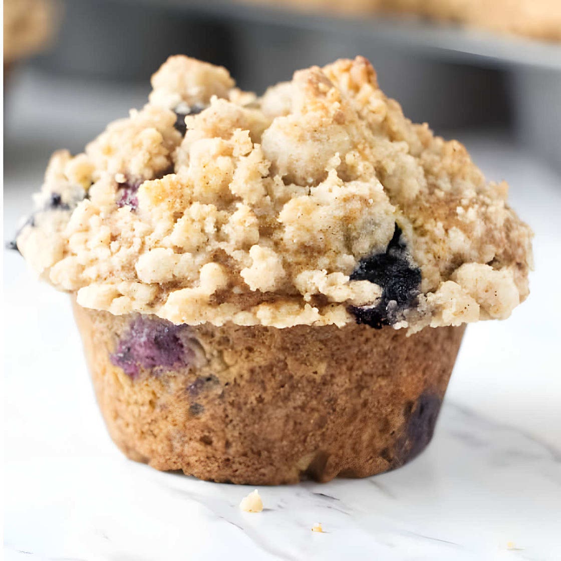 Banana Blueberry Muffins with Crumb Topping