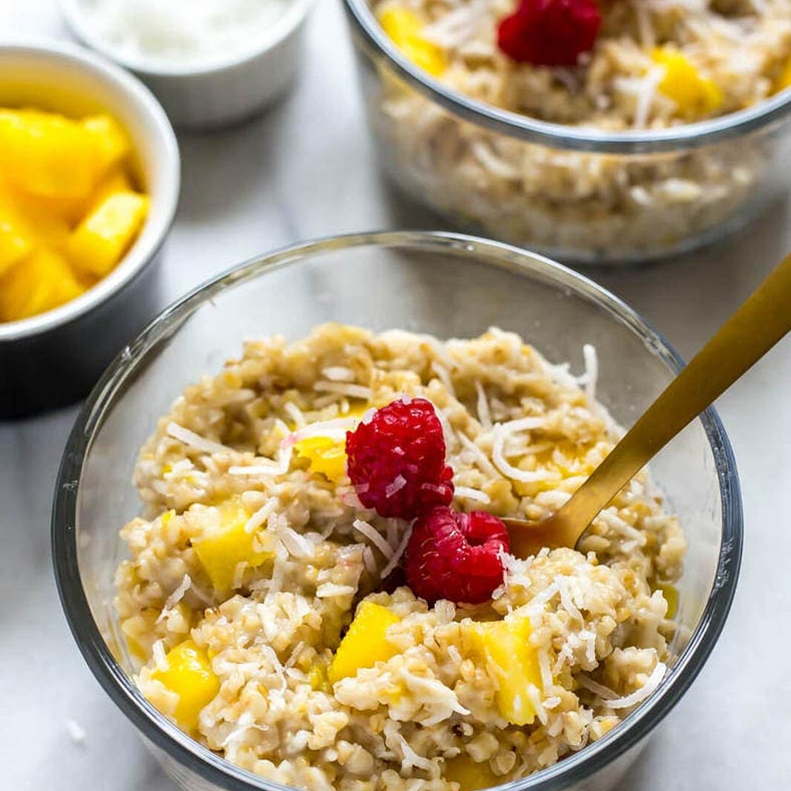 Pina Colada Instant Pot Steel Cut Oats {+ Stovetop Instructions}
