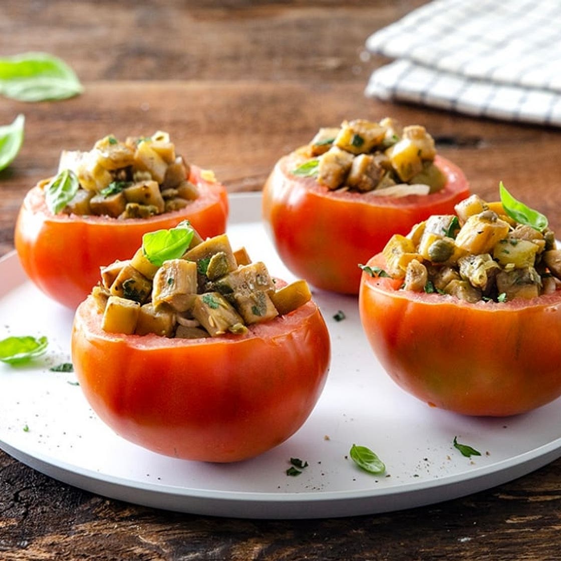 Pomodori ripieni di melanzane