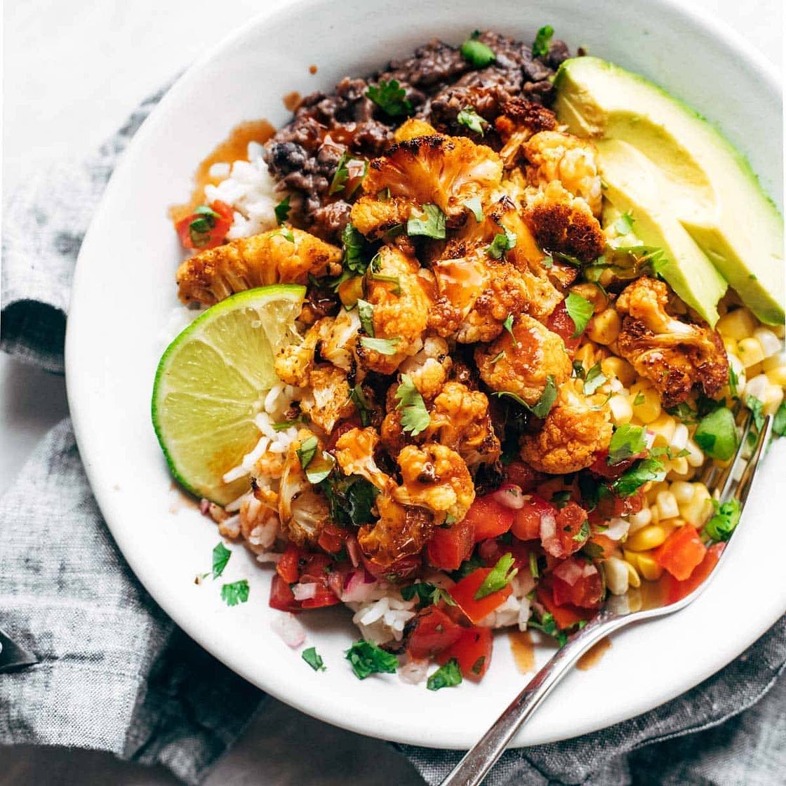 Roasted Cauliflower Burrito Bowls