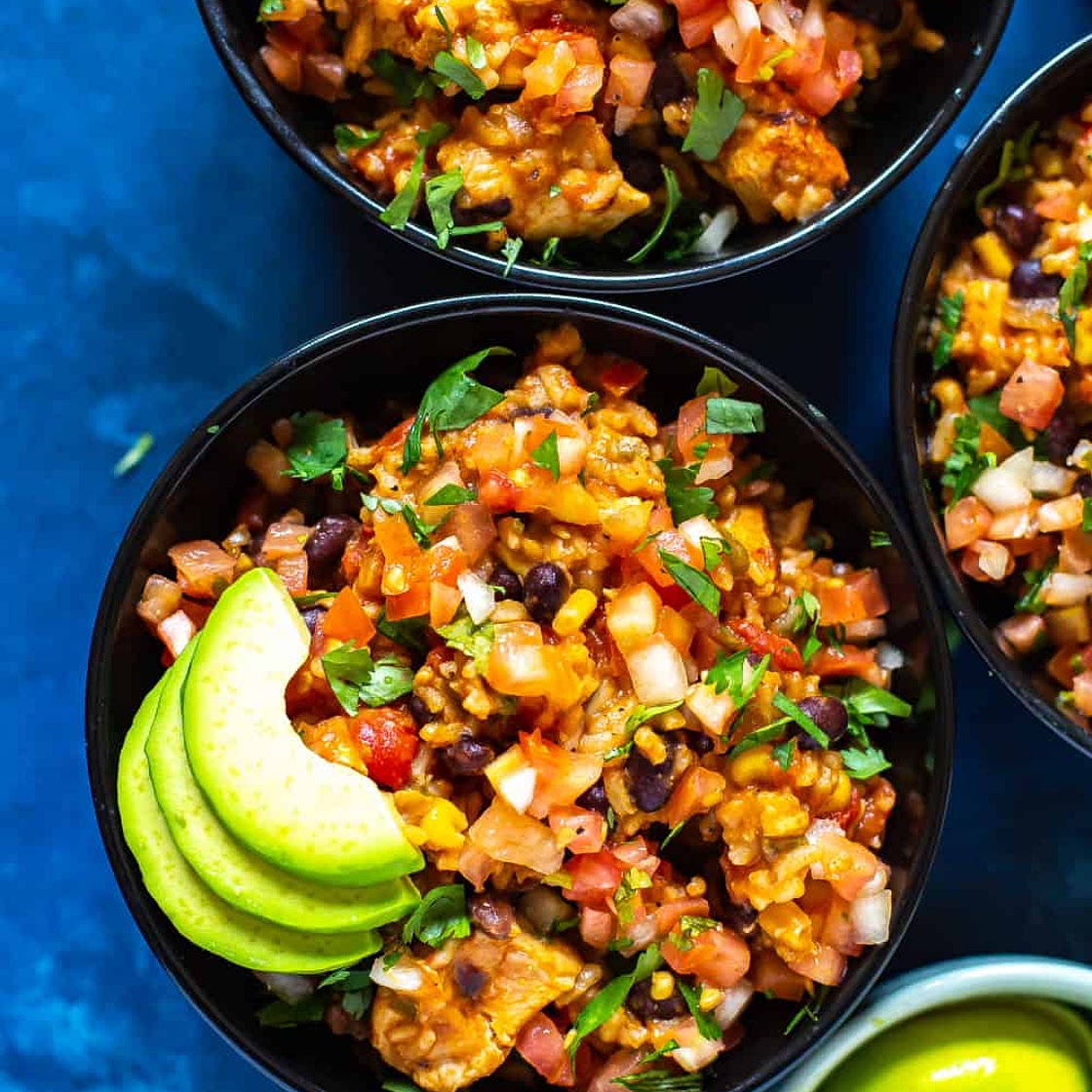 Instant Pot Chicken Burrito Bowl {Quick + Easy}