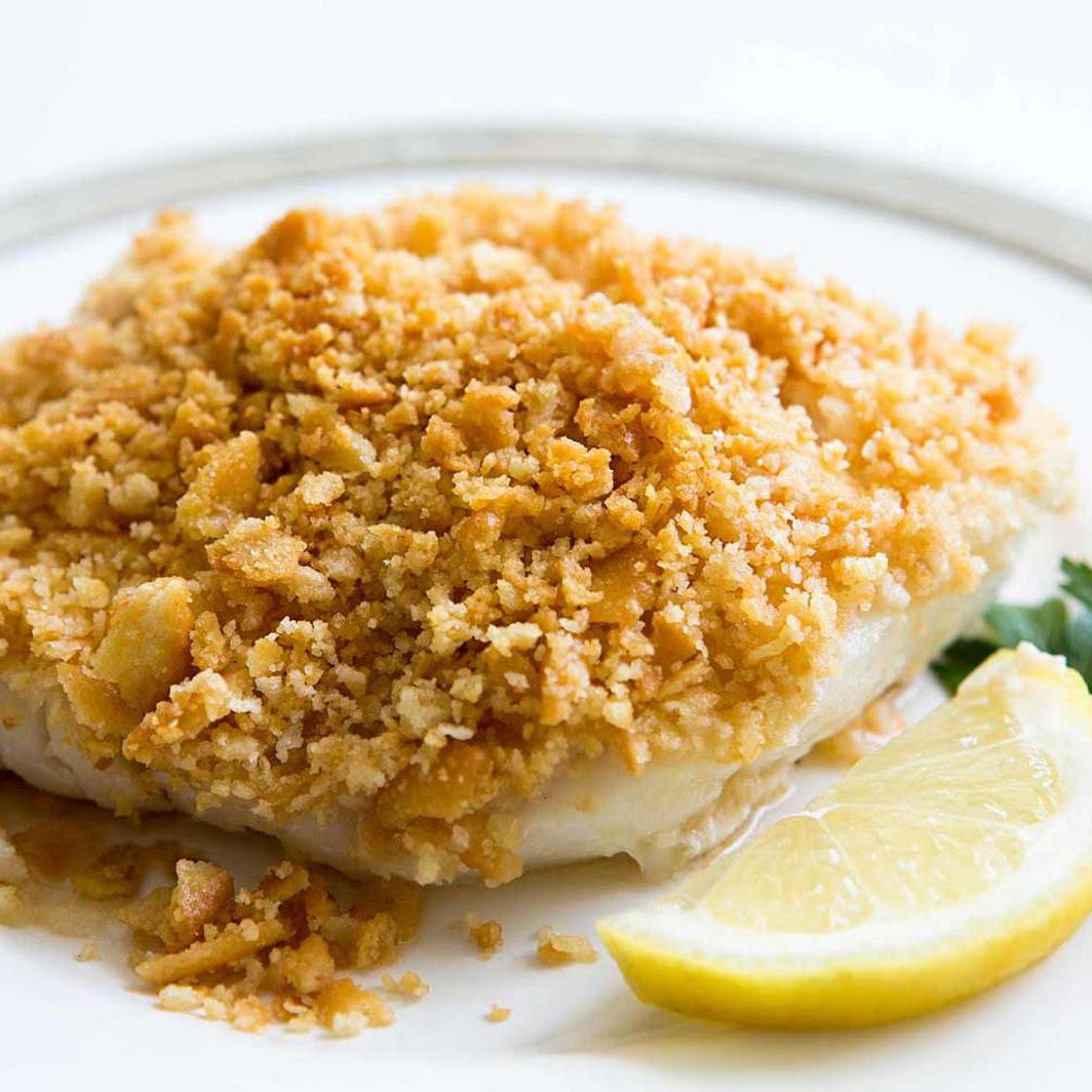 Baked Cod with Ritz Cracker Topping