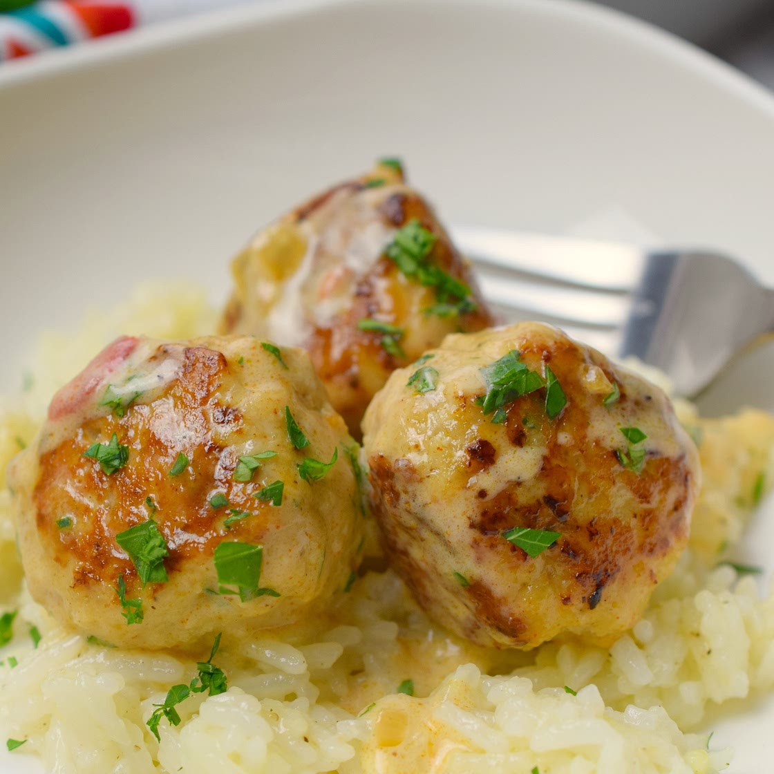Cajun Chicken Meatballs in Cajun Cream Sauce