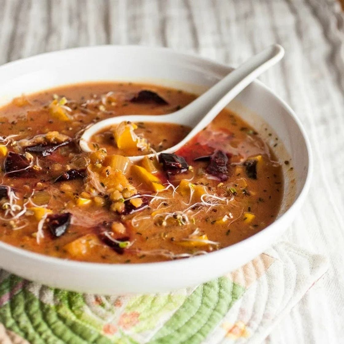 Spiced Lentil Soup with Roasted Beets & Delicata Squash — Produce On Parade