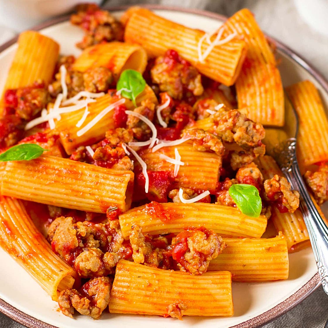Rigatoni with Sweet Italian Sausage