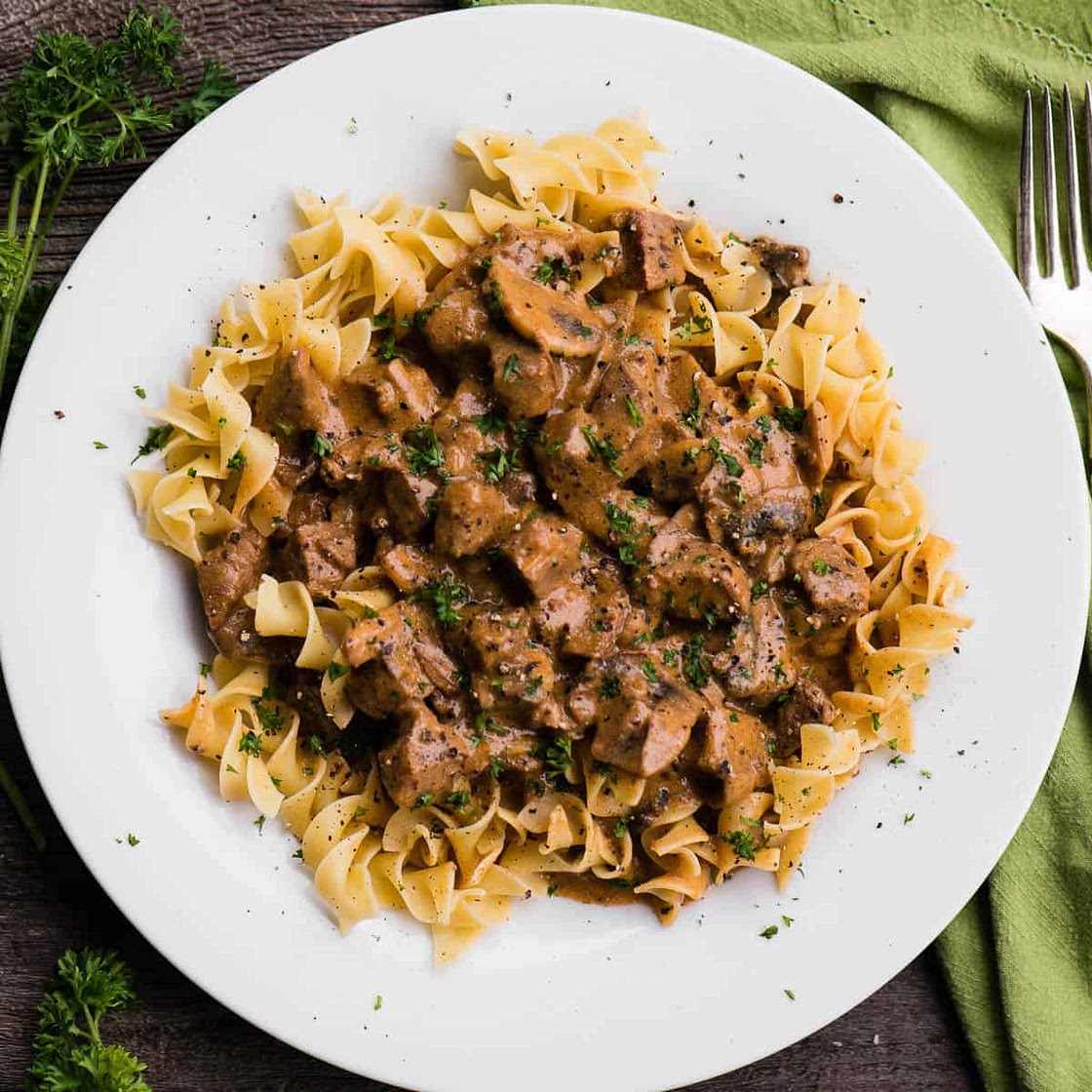 Pressure Cooker Beef Stroganoff
