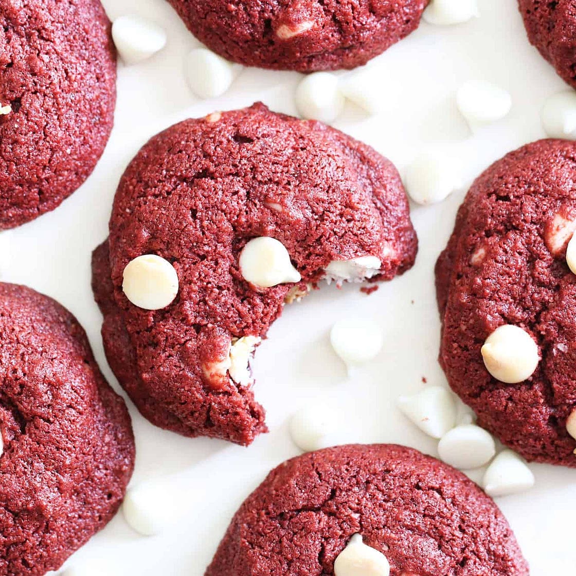 Red Velvet White Chocolate Chip Cookies