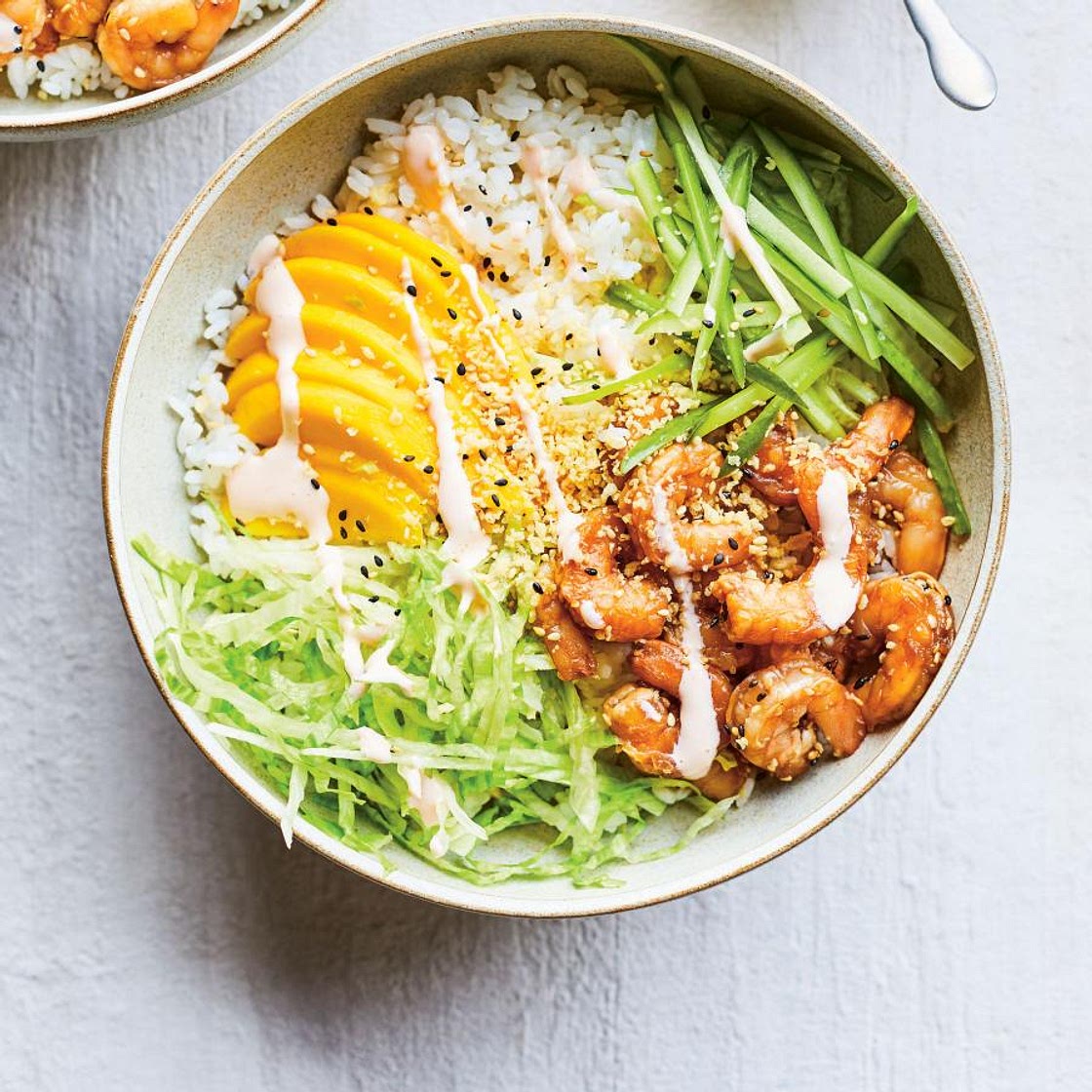 Poke Bowl with Spicy Shrimp