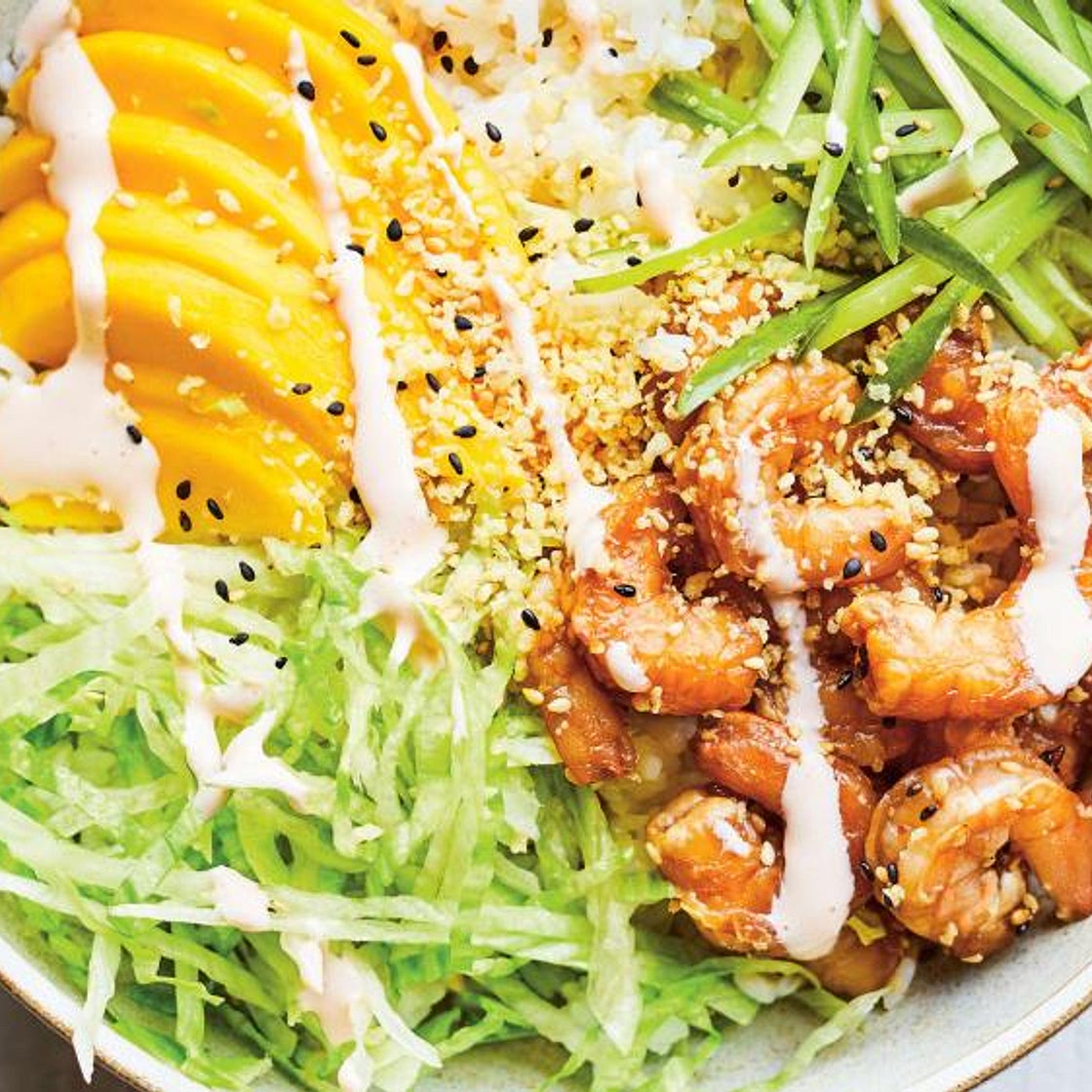 Poke Bowl with Spicy Shrimp