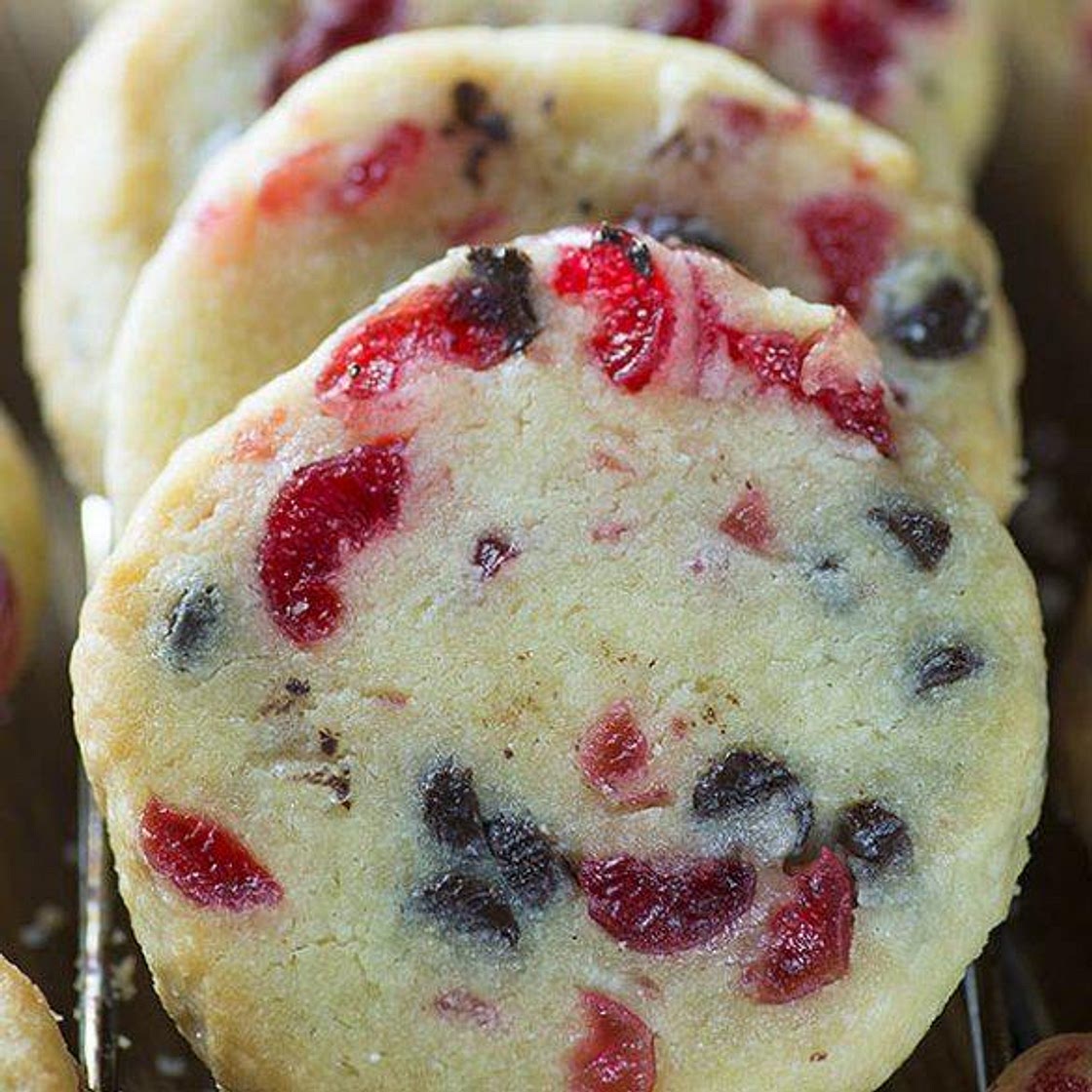 Christmas Maraschino Cherry Shortbread Cookies
