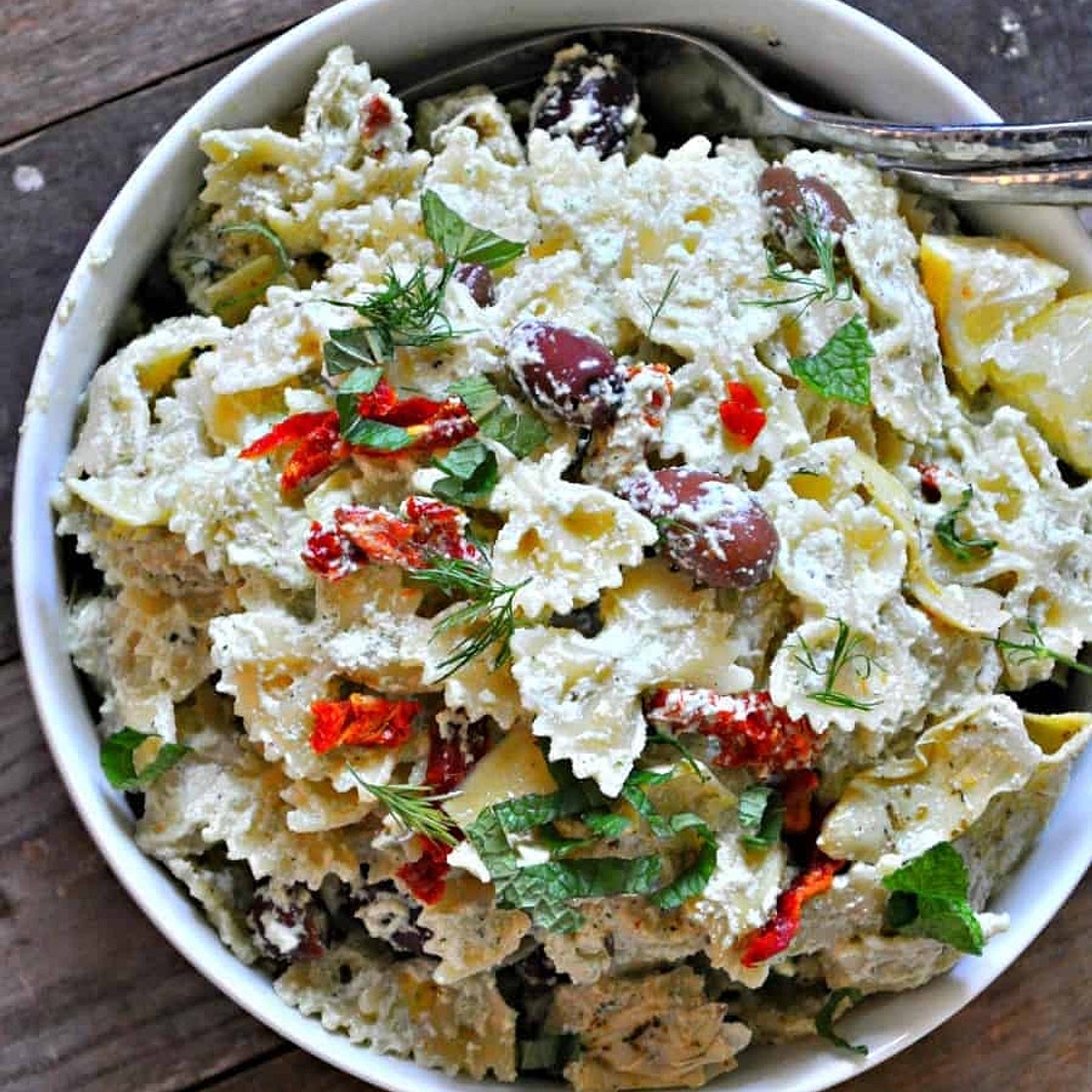 Vegan Tzatziki Pasta Salad