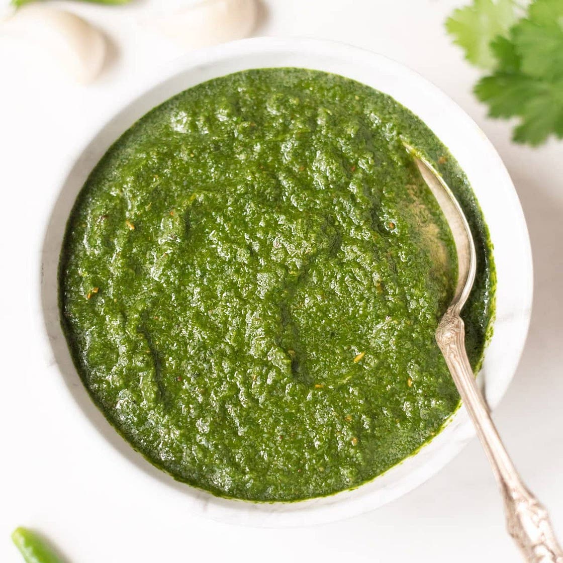 Mint Cilantro Chutney Recipe (Indian Green Chutney)