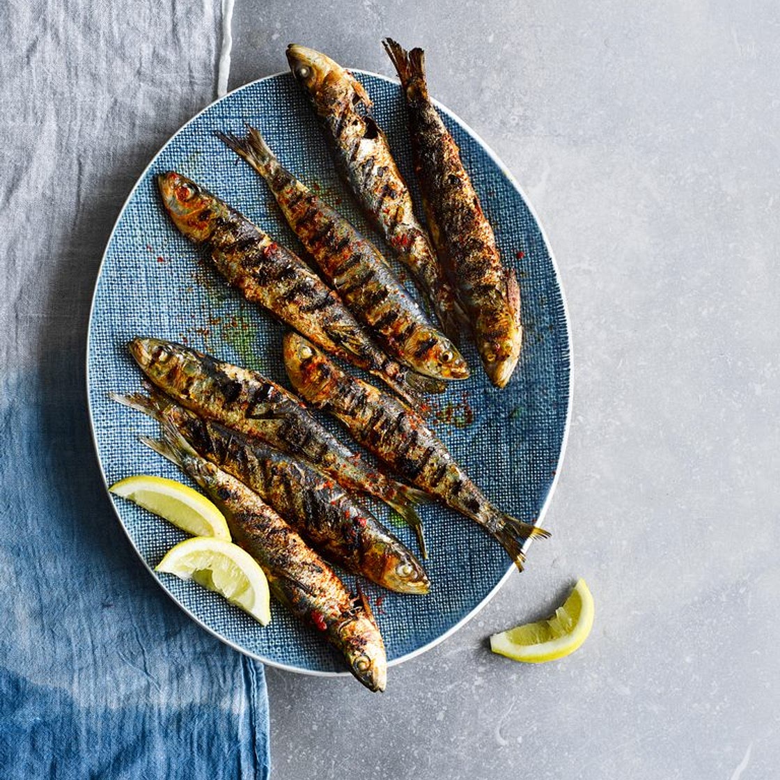 Grilled Portuguese sardines