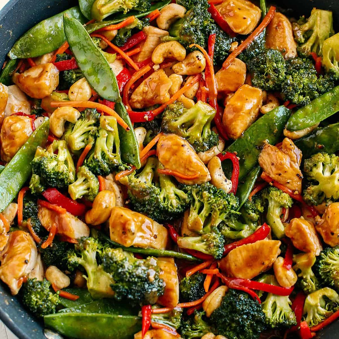 One Skillet Cashew Chicken Stir Fry