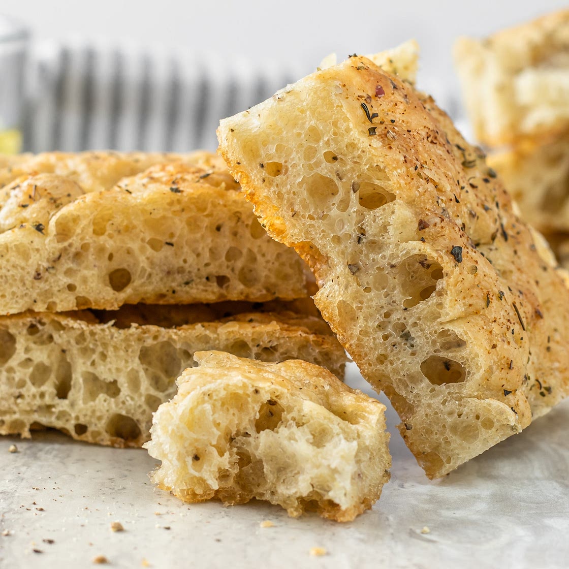 No Knead Black Pepper Focaccia