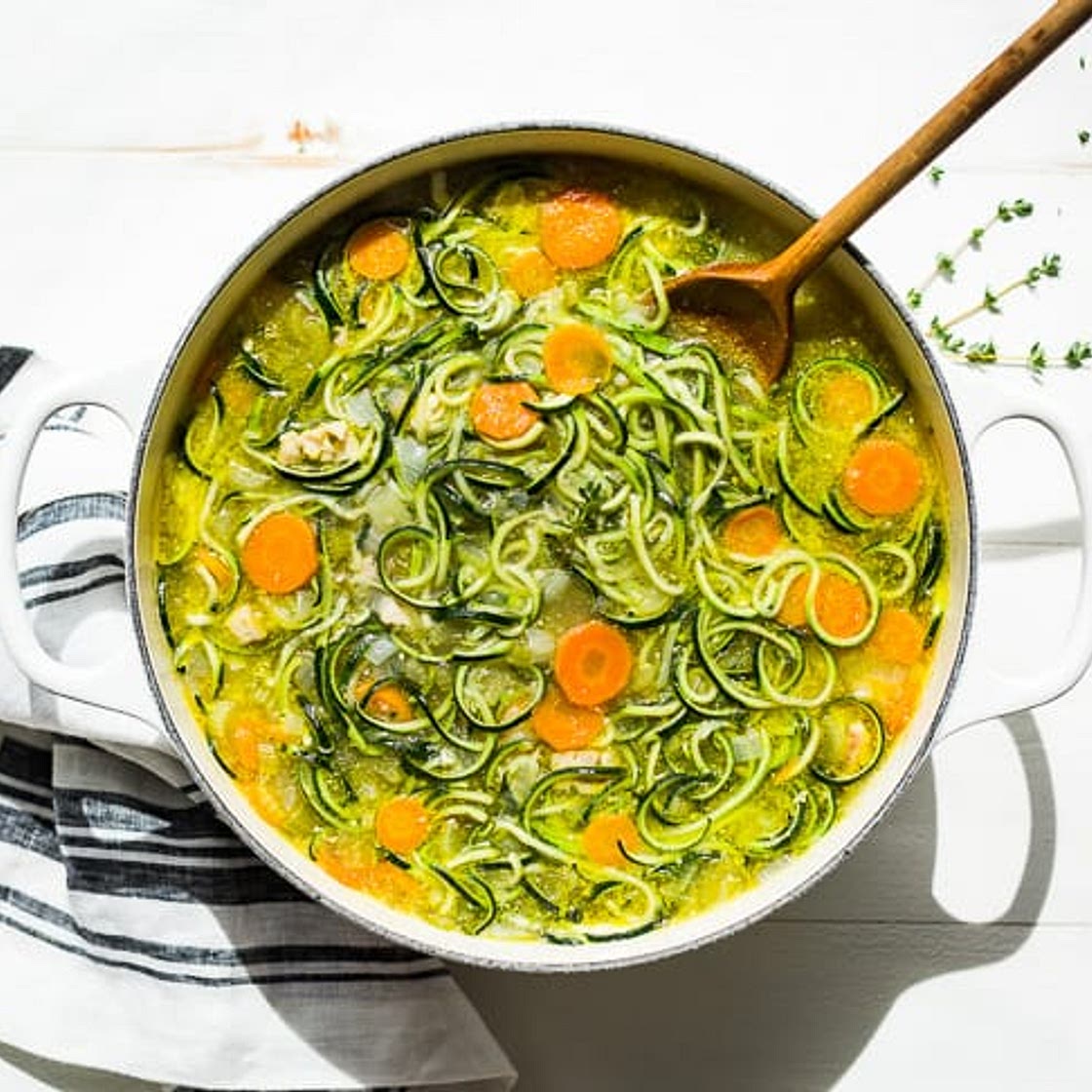 Homemade Chicken Zucchini Noodle Soup