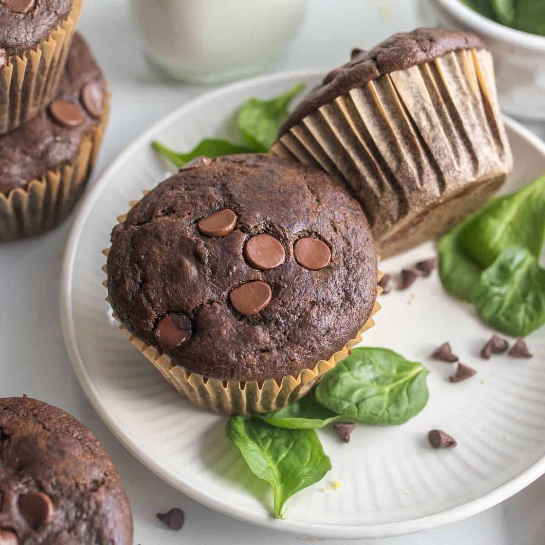 Green Smoothie Chocolate Muffins