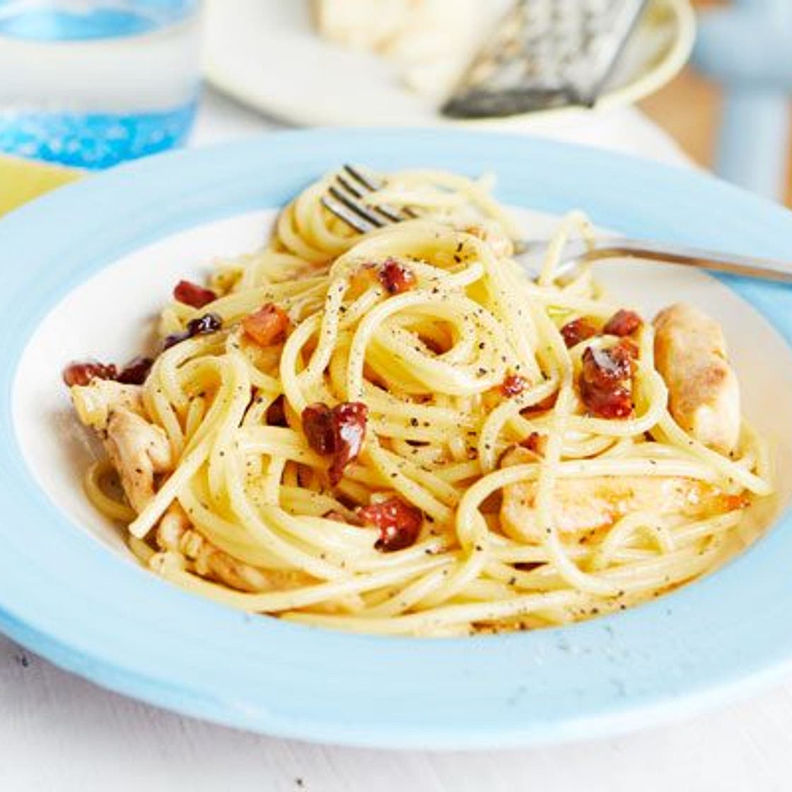 Carbonara with chicken