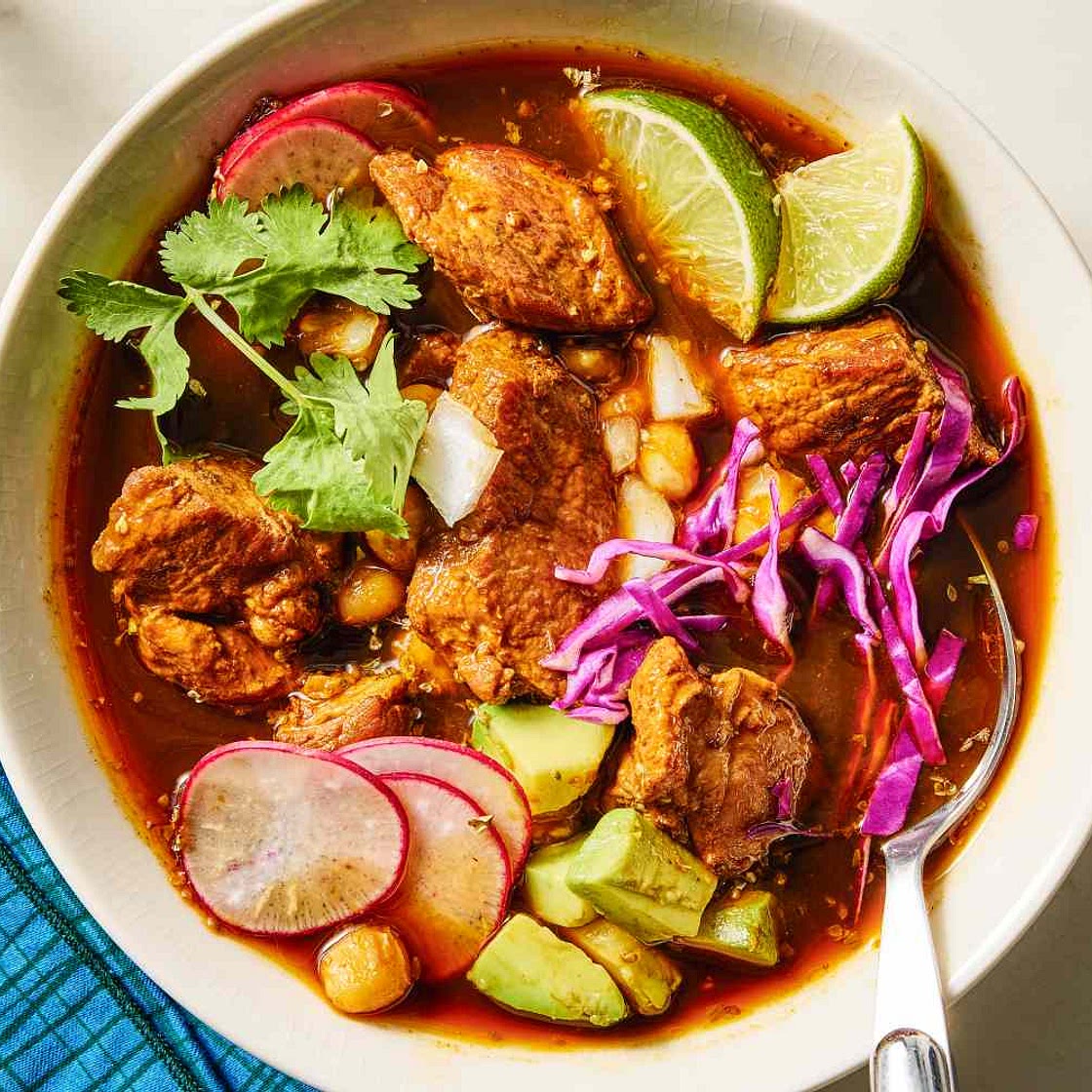 Pozole Rojo (Mexican Pork and Hominy Stew)