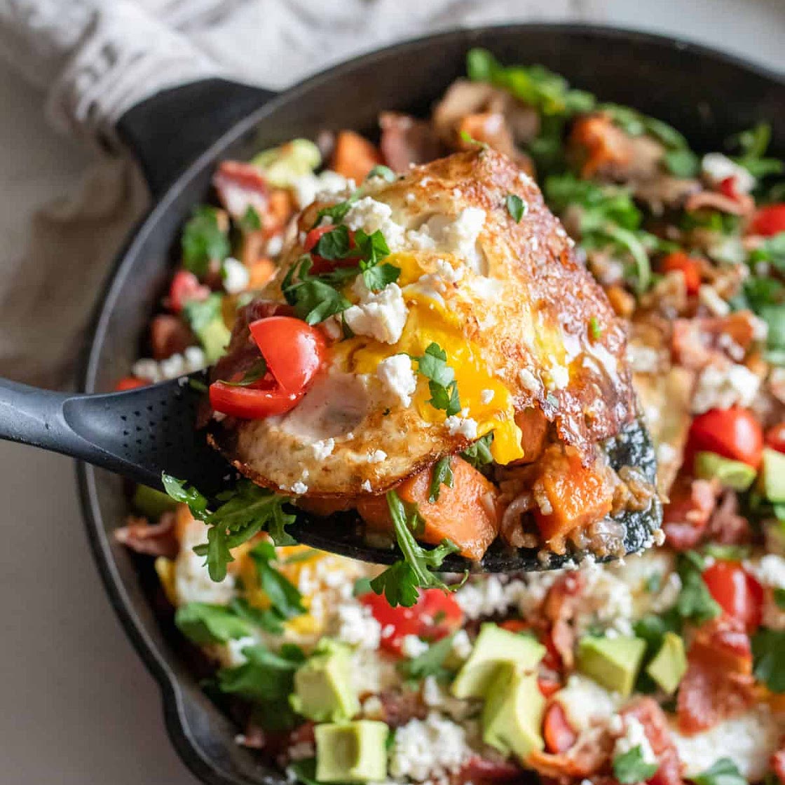 Vegetable Hash Recipe in a Cast Iron Skillet