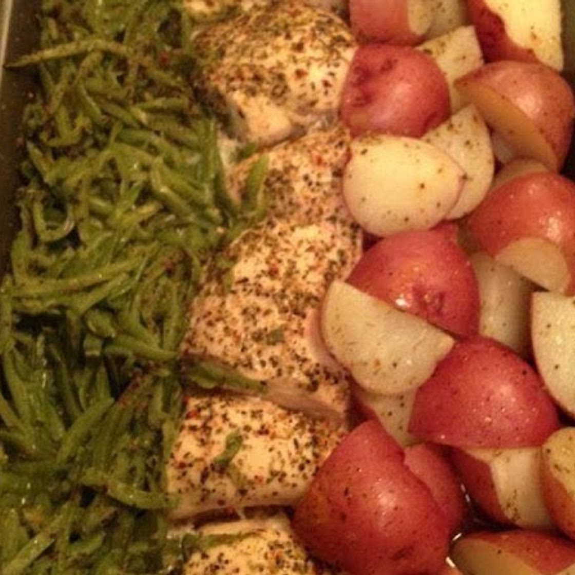 Green Beans, Chicken Breasts and Red Skin Potatoes