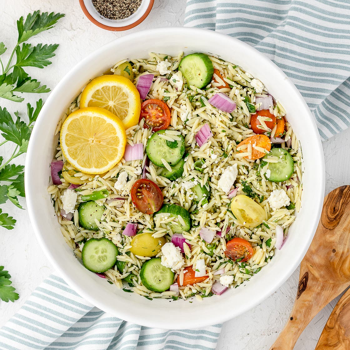 Lemon Orzo Salad with Feta