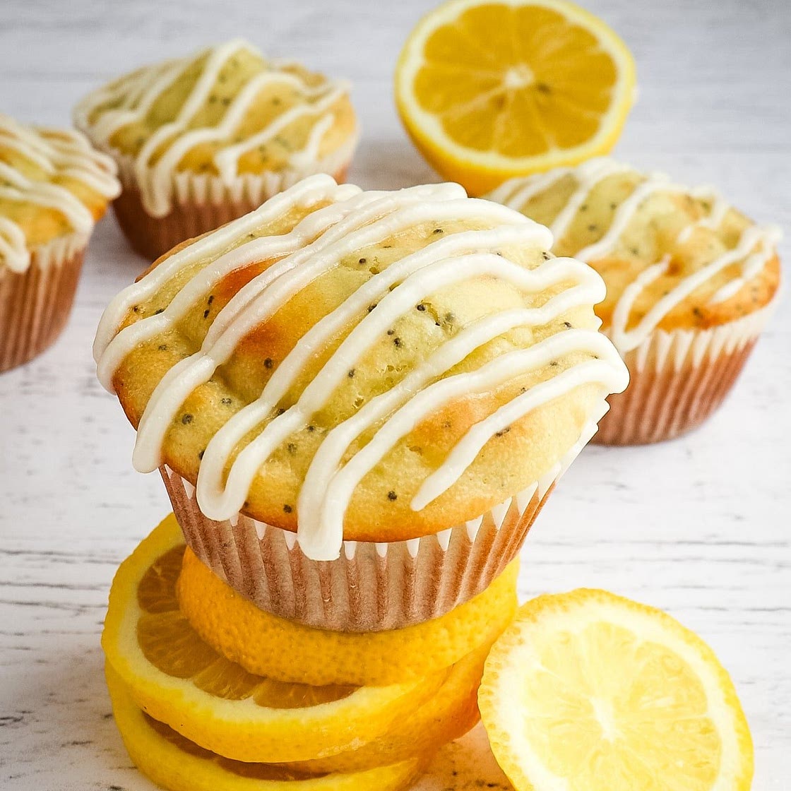 Healthy Lemon Poppy Seed Muffins with Greek Yogurt