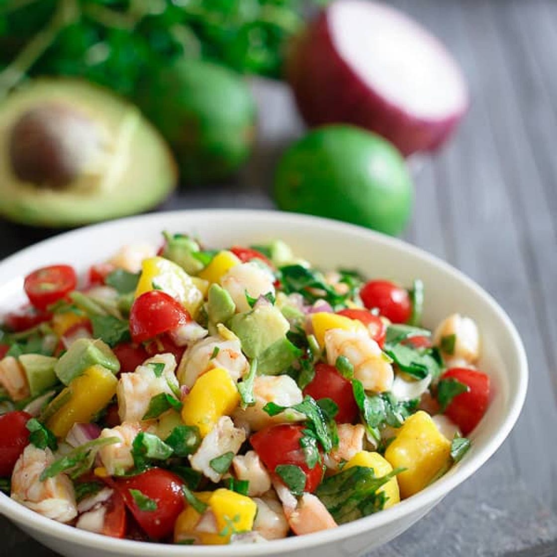 Shrimp Avocado Mango Lime Salad
