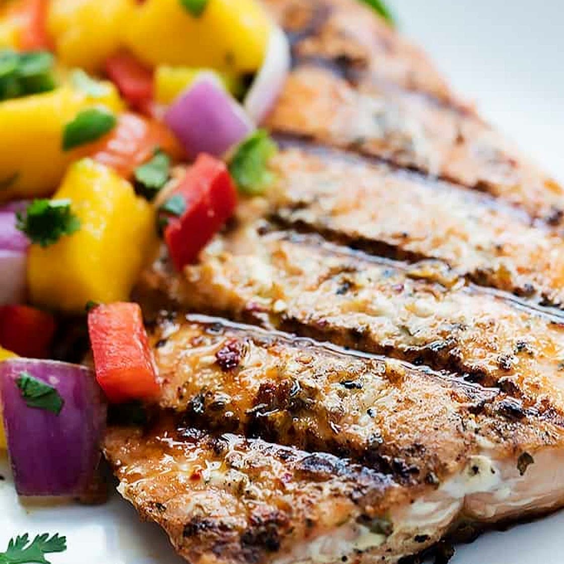 Grilled Salmon with Mango Salsa