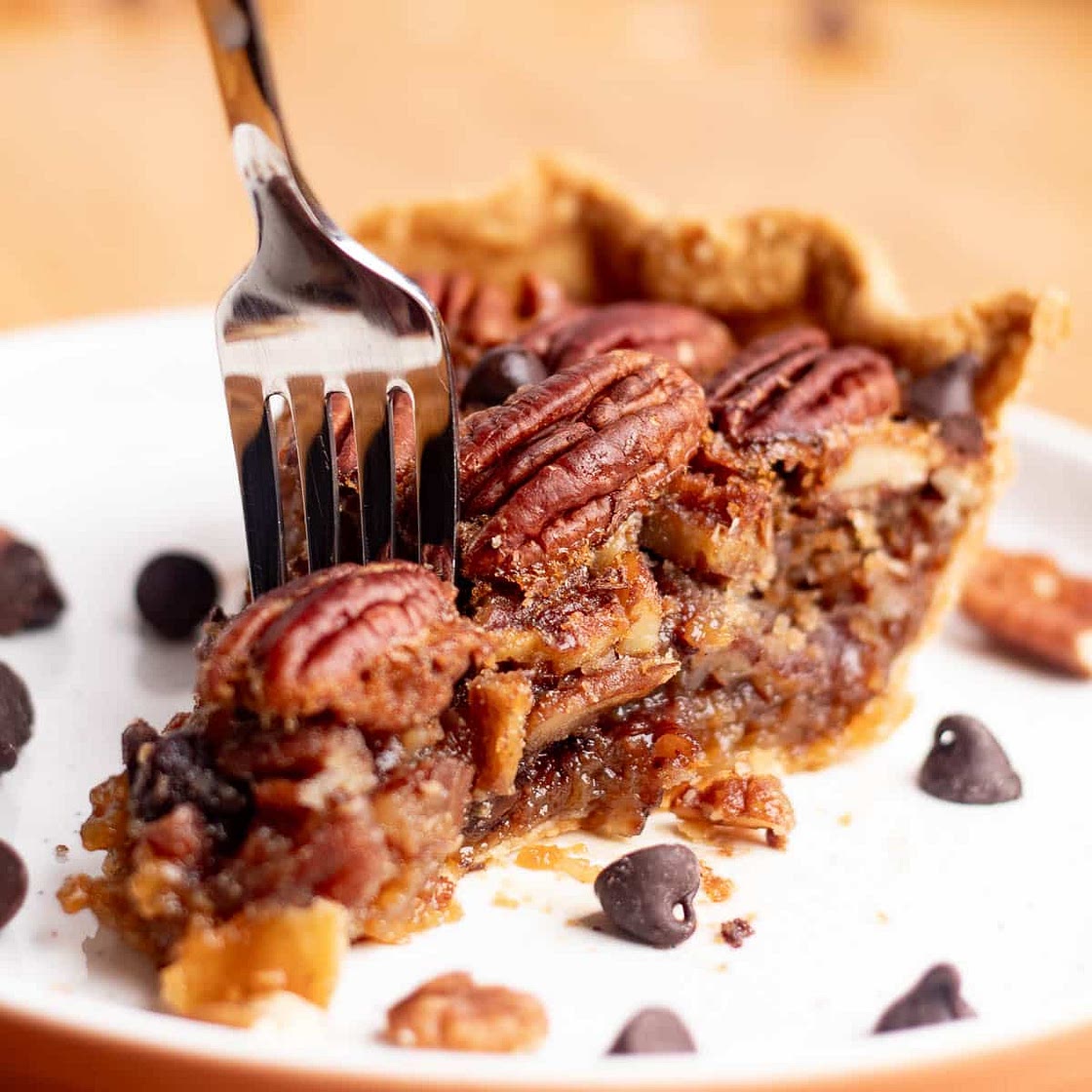 Chocolate Chip Pecan Pie Recipe - Easy Holiday Pie
