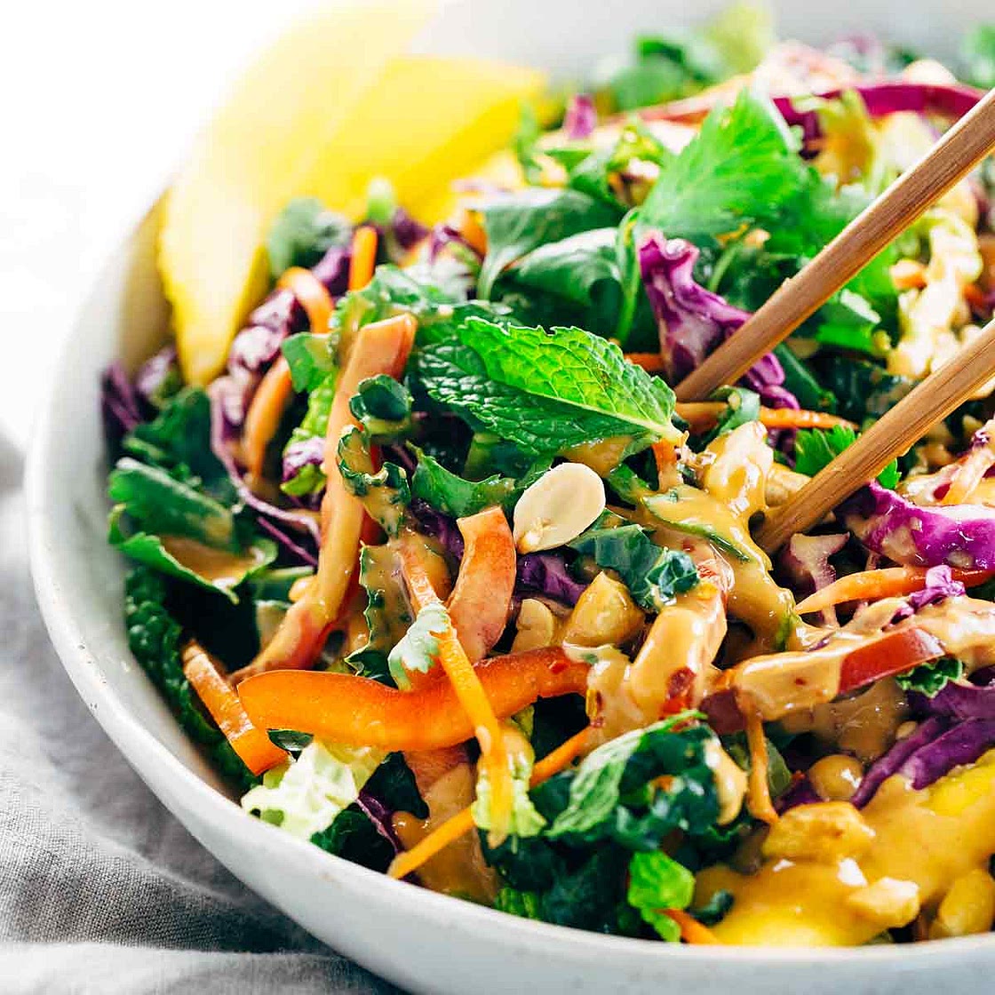 Crunchy Thai Salad with Peanut Dressing