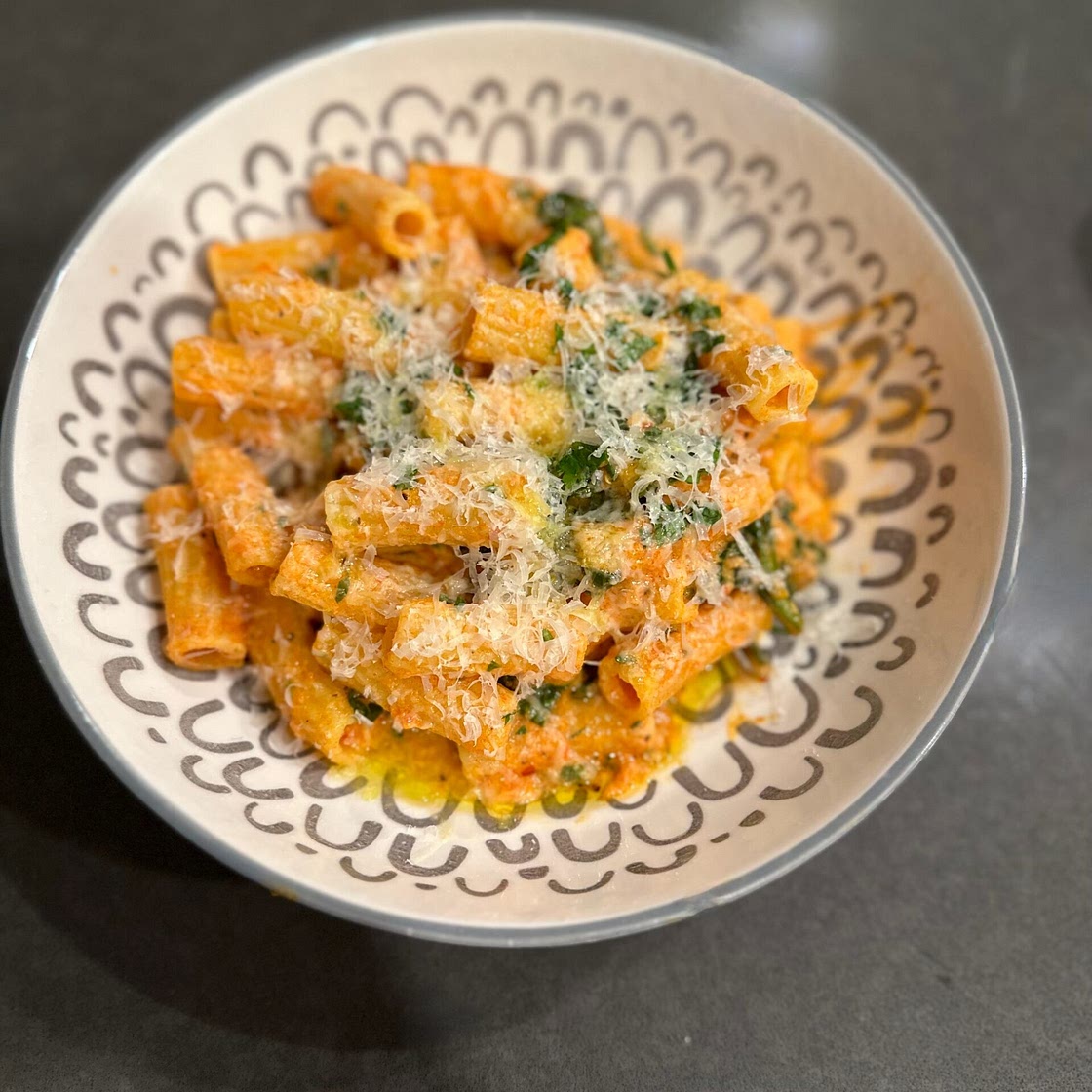 Roasted Red Pepper Ricotta Pasta