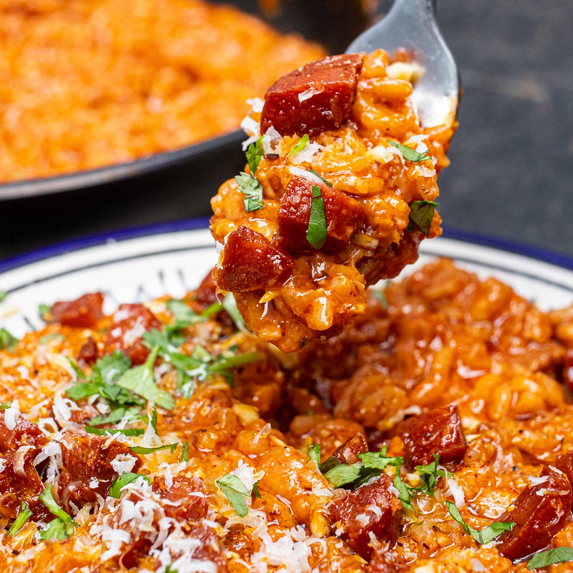 Chorizo Romesco Risotto