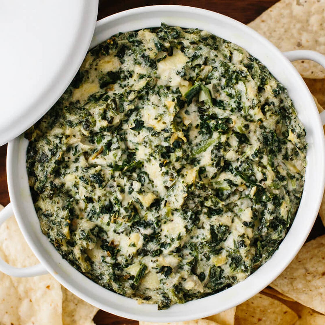 Healthy Spinach Artichoke Dip (vegan, dairy-free)