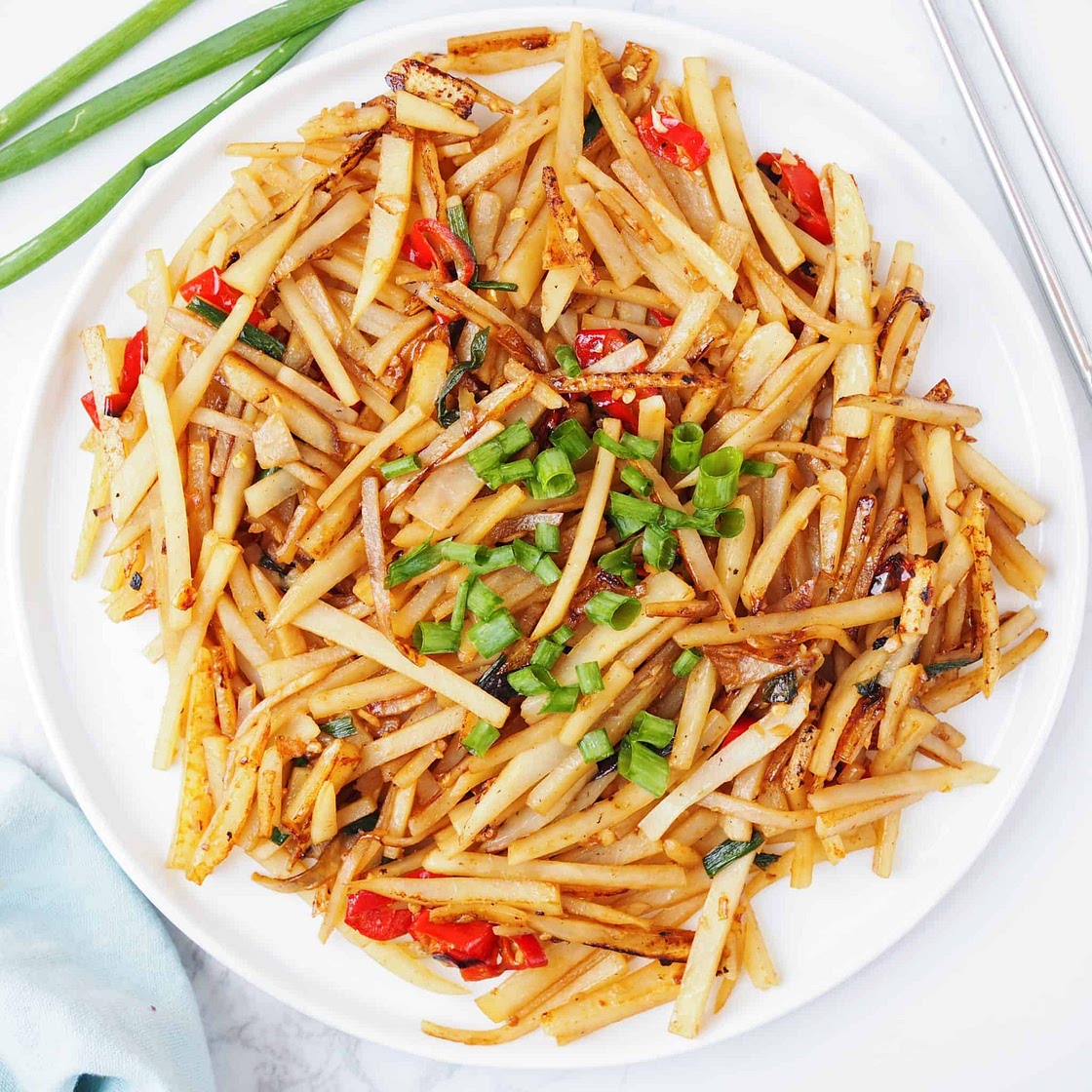 Chinese Spicy Sour Potatoes (30-min. Recipe)